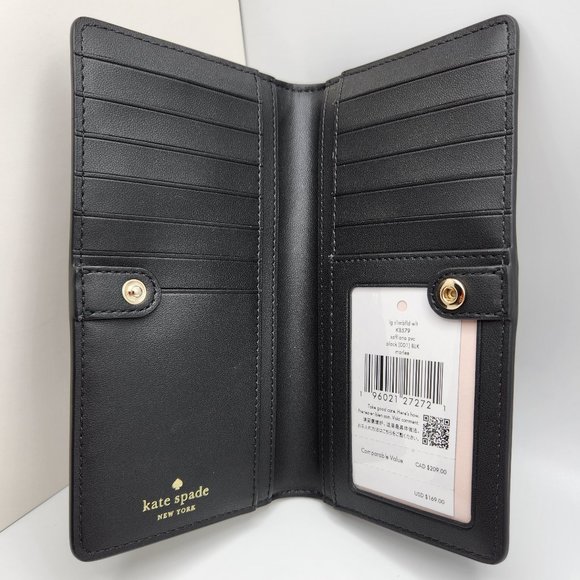 Kate Spade Slim Billfold Wallet - Saffiano Leather - Black - NWT - Picture 4 of 6